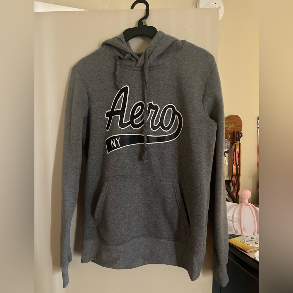 Aeropostale hoodie small grey aero ny